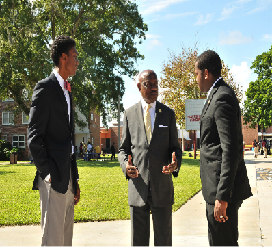 President Jackson and students